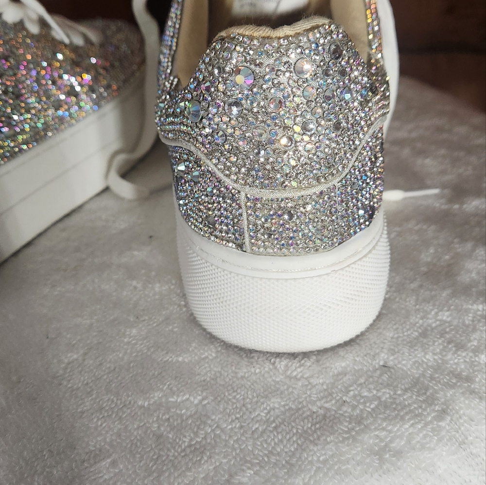 Betsy Johnson Gorgeous Rhinestone Sparkling Silver Womens Platform Whimsy Size 6 - Picture 16 of 16